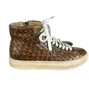 Benheart Calzolaria Coseana Sneaker Womens 37 Brown Braided Leather High Top
